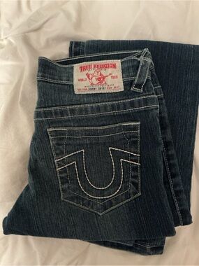True Religion Women's Dark Indigo Boot Cut Jeans
